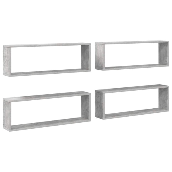 Betongraue Würfelregale, 4er-Set
