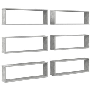 Betongraue Würfelregale, 6er Set