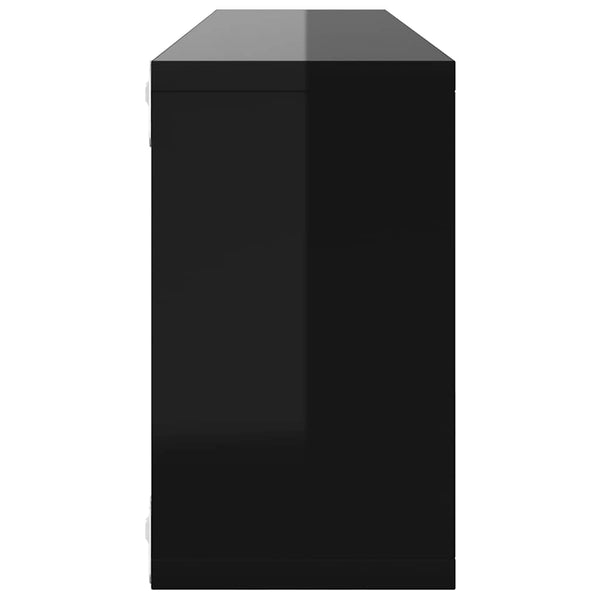 Würfelregale, 4er Set, Hochglanz Schwarz