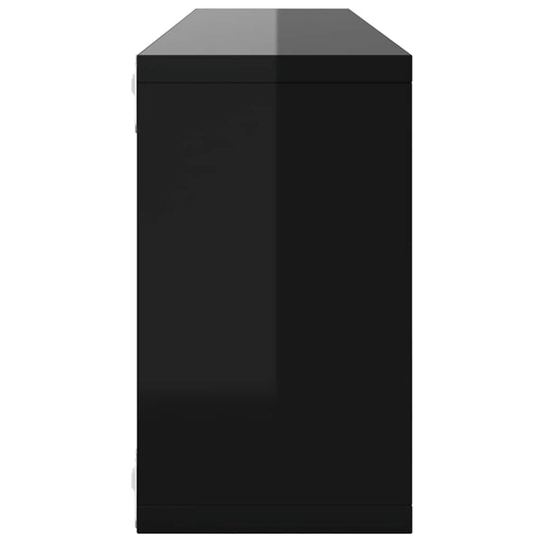 vidaXL Étagères cubes 6 pcs Noir brillant 80x15x26,5 cm Bois d'ingénierie