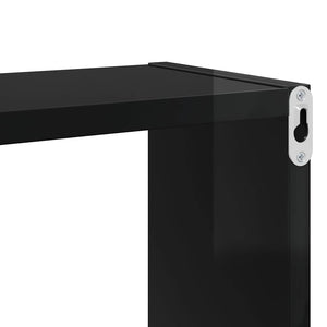 vidaXL Étagères cubes 6 pcs Noir brillant 80x15x26,5 cm Bois d'ingénierie