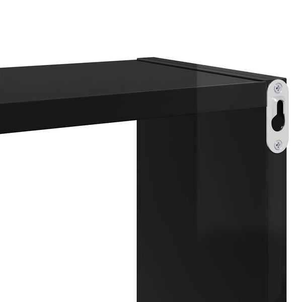 vidaXL Étagères cubes 6 pcs Noir brillant 80x15x26,5 cm Bois d'ingénierie
