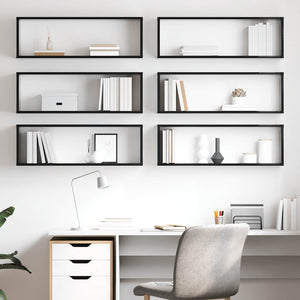 vidaXL Étagères cubes 6 pcs Noir brillant 80x15x26,5 cm Bois d'ingénierie