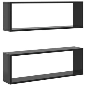 Würfelregale Grau Hochglanz, 2er Set