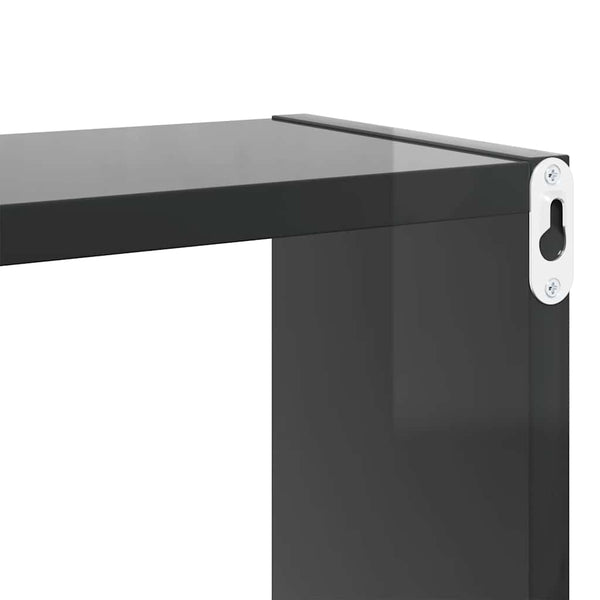 Würfelregale Grau Hochglanz, 2er Set