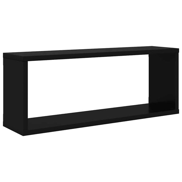 Schwarze Würfelregale, 2er Set