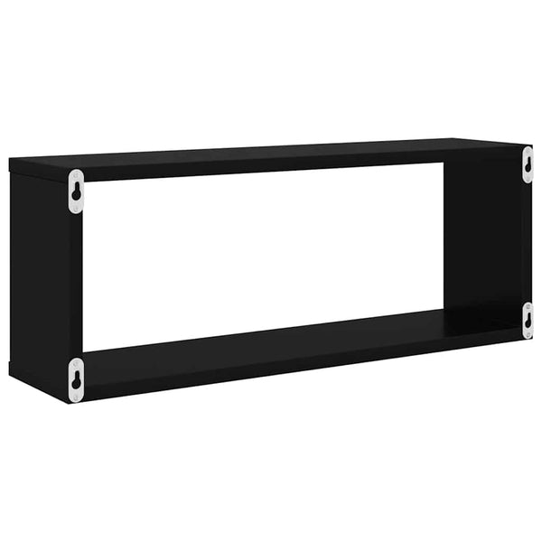 Schwarze Würfelregale, 2er Set