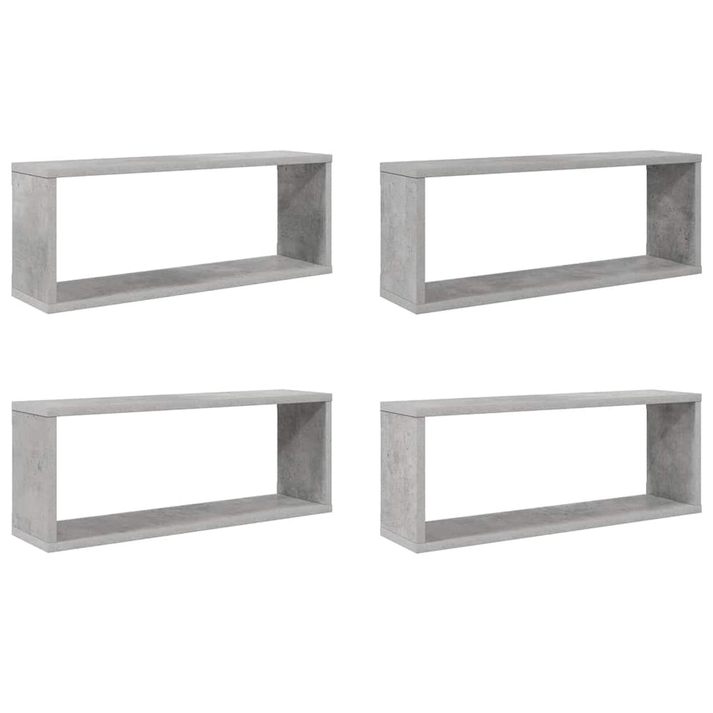 Betongraue Würfelregale, 4er-Set