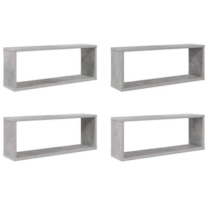 Betongraue Würfelregale, 4er-Set