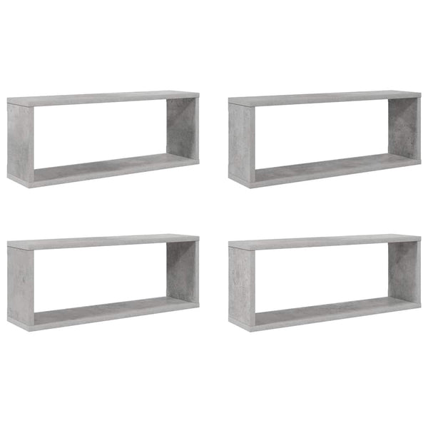 Betongraue Würfelregale, 4er-Set