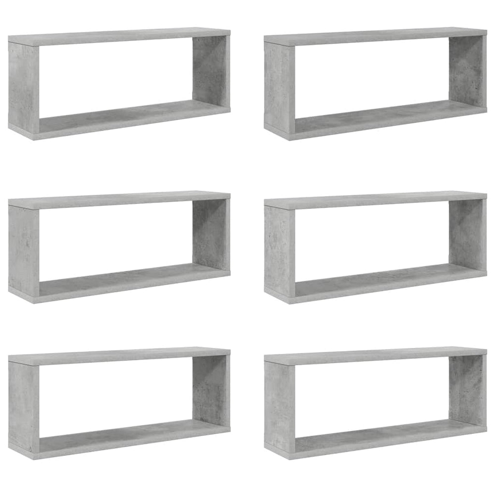Würfelregale, 6er Set, Betongrau