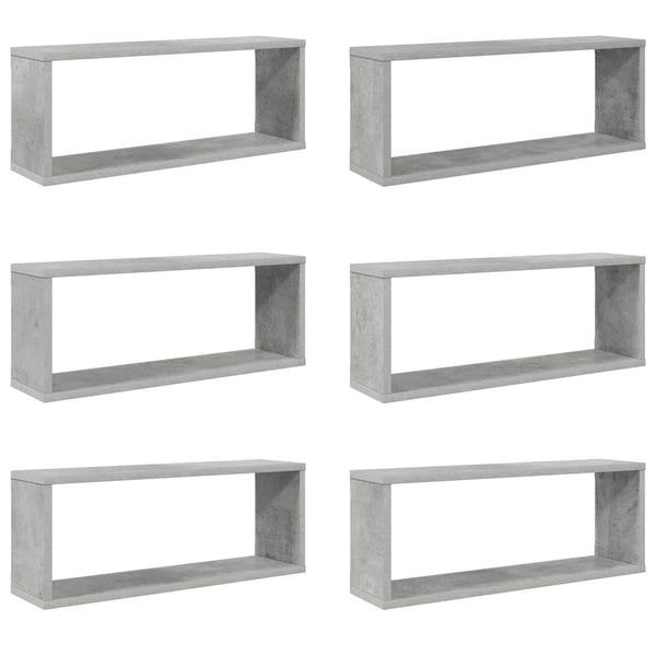 Würfelregale, 6er Set, Betongrau