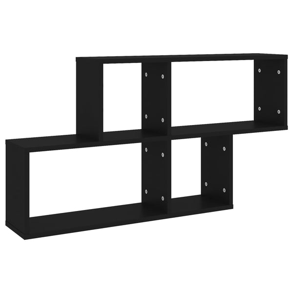 Schwarzes Wandregal 100 cm