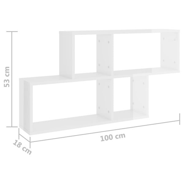 Wandregal Weiß Hochglanz 100 cm