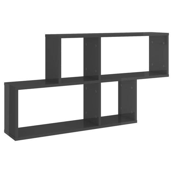 Hochglanz Wandregal Grau 100cm