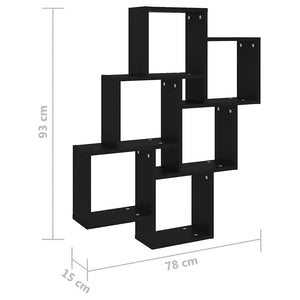 Schwarzes Würfelregal 78x93 cm