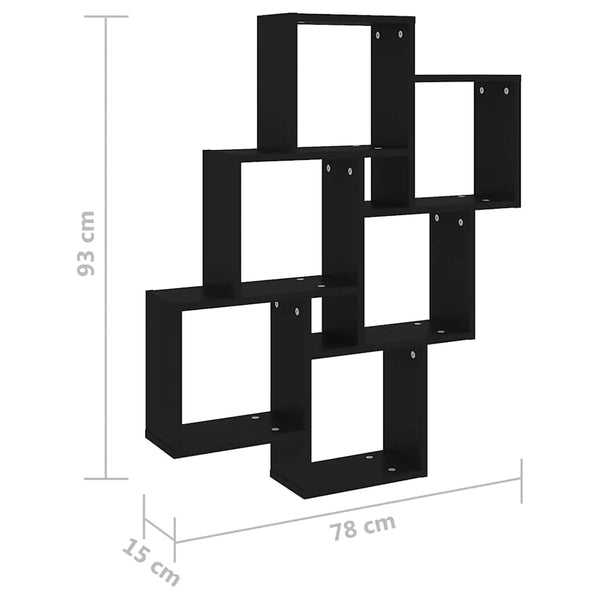 Schwarzes Würfelregal 78x93 cm