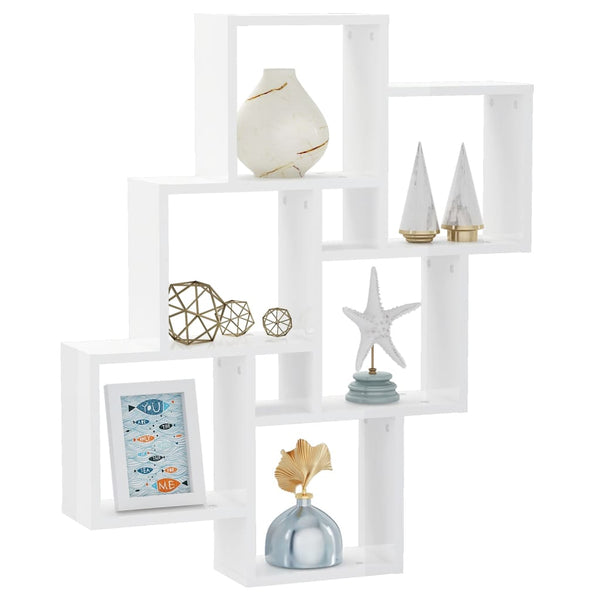 vidaXL Étagère à casiers blanc brillant 78x15x93 cm Bois d'ingénierie