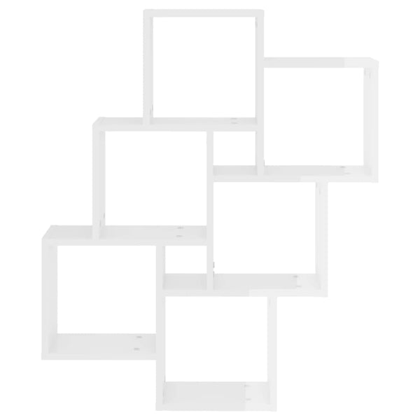 vidaXL Étagère à casiers blanc brillant 78x15x93 cm Bois d'ingénierie