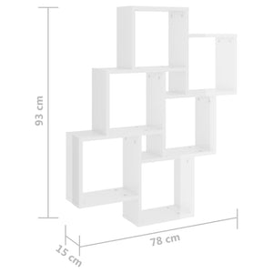 vidaXL Étagère à casiers blanc brillant 78x15x93 cm Bois d'ingénierie