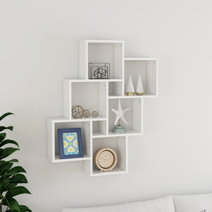 vidaXL Étagère à casiers blanc brillant 78x15x93 cm Bois d'ingénierie