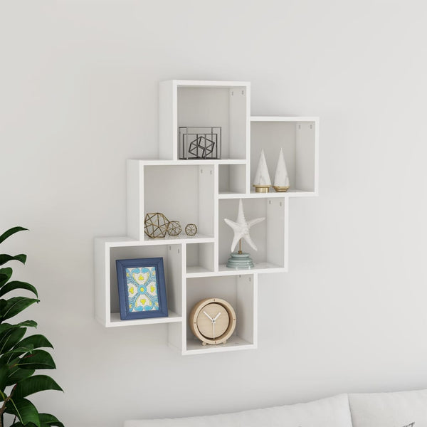 vidaXL Étagère à casiers blanc brillant 78x15x93 cm Bois d'ingénierie