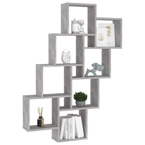 vidaXL Étagère cube gris béton 90x15x119 cm en bois d'ingénierie