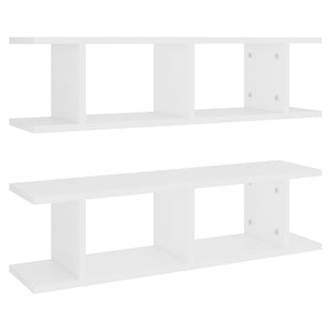 Weiße Wandregale, 75 cm, 2er-Set