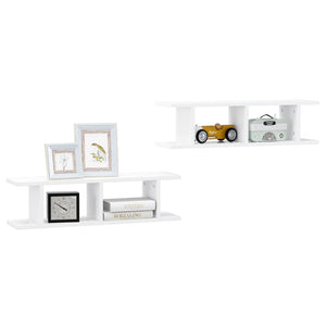 Weiße Wandregale, 75 cm, 2er-Set