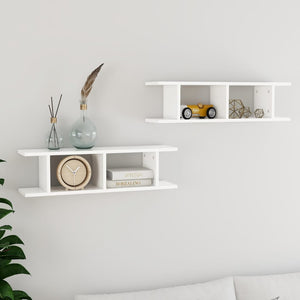 Weiße Wandregale, 75 cm, 2er-Set