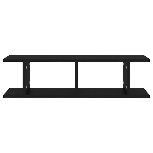 Schwarze Wandregale, 75 cm, 2er-Set
