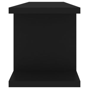 Schwarze Wandregale, 75 cm, 2er-Set