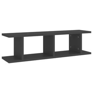 Wandregale Grau 75x18x20 cm, 2er-Set