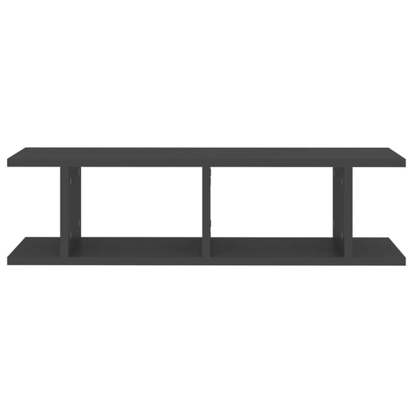 Wandregale Grau 75x18x20 cm, 2er-Set