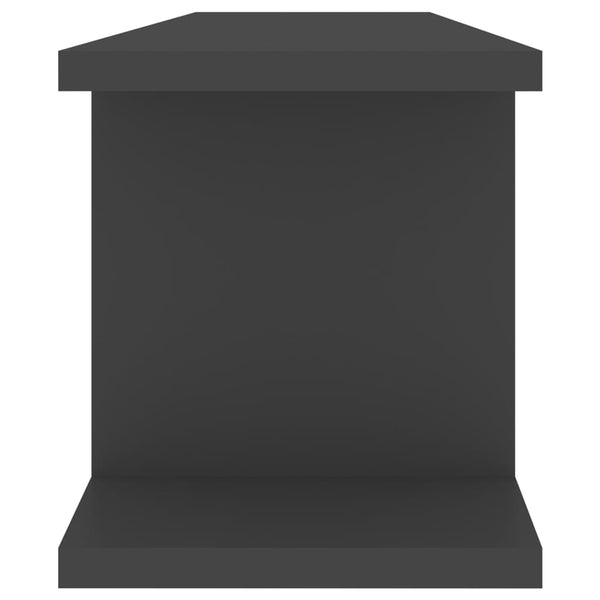 Wandregale Grau 75x18x20 cm, 2er-Set