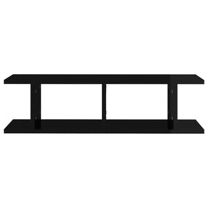Wandregale, 2er Set, Hochglanz Schwarz
