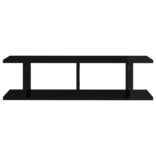 Wandregale, 2er Set, Hochglanz Schwarz