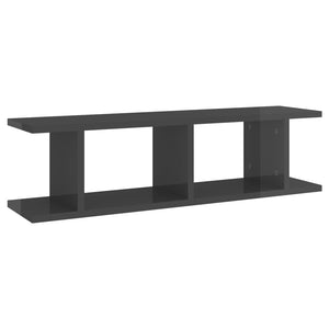 Wandregale Grau Hochglanz, 2er Set