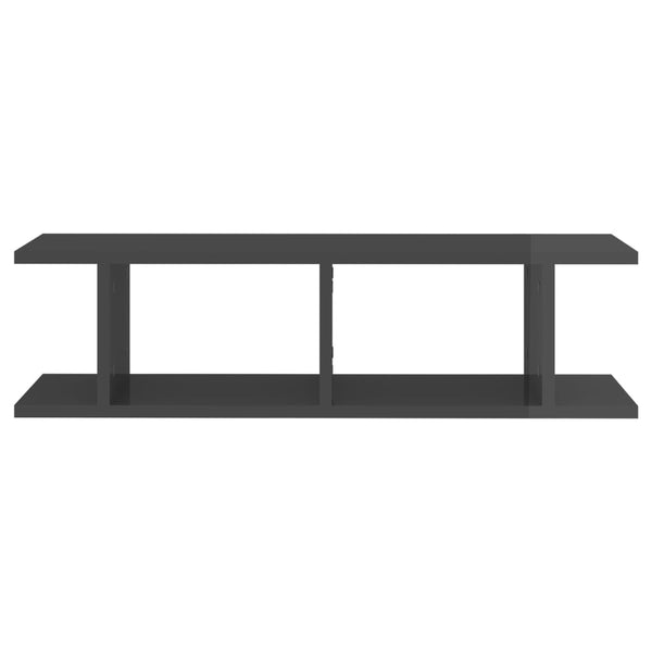 Wandregale Grau Hochglanz, 2er Set