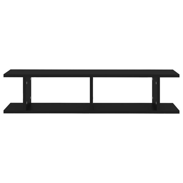 Schwarze Wandregale, 2er-Set, 90 cm
