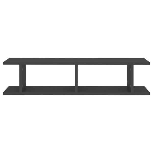 Graue Wandregale, 90 cm, 2er-Set