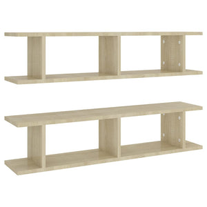Wandregale Sonoma-Eiche 90x18x20cm, 2er Set