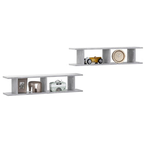 Wandregale 2er Set Betongrau 90cm