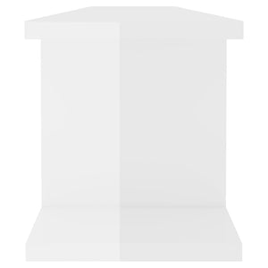 Wandregale, 2er Set, Hochglanz Weiß, 90 cm
