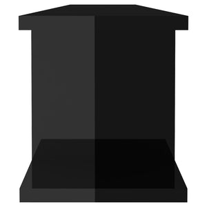 Wandregale, 90 cm, Hochglanz Schwarz, 2er Set