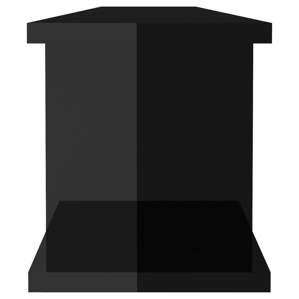 Wandregale, 90 cm, Hochglanz Schwarz, 2er Set