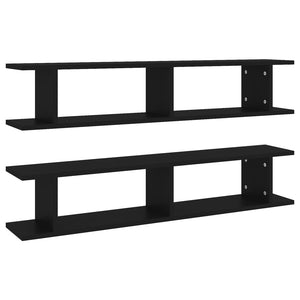 Schwarze Wandregale, 2er-Set