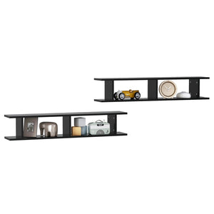 Schwarze Wandregale, 2er-Set