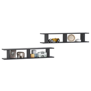 Graue Wandregale, 2er Set