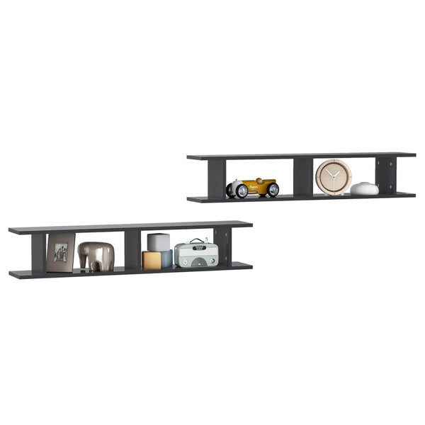Graue Wandregale, 2er Set